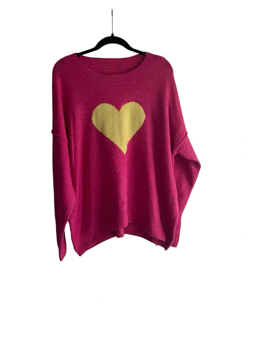 Vince Camuto  Pink Heart Crewneck Sweater EUC